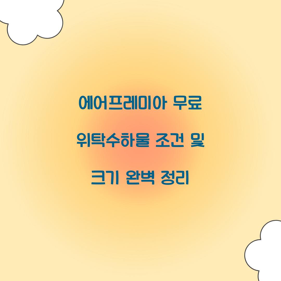 에어프레미아 무료 위탁수하물