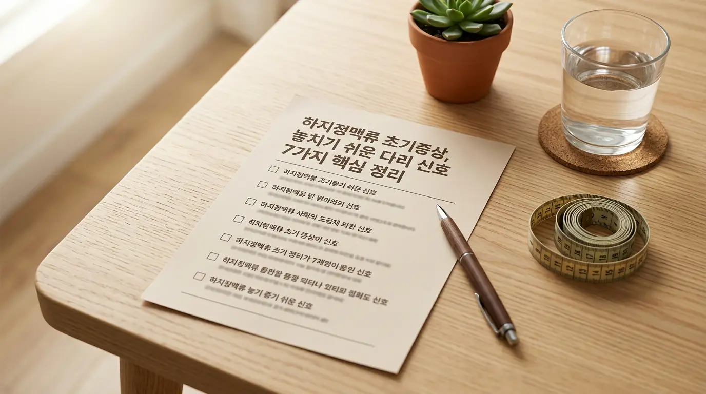 하지정맥류 초기증상, 놓치기 쉬운 다리 신호 7가지 핵심 정리