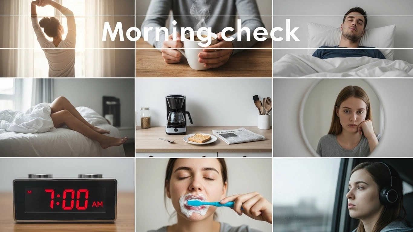 이런 아침 느낌&amp;#44; 몇 개나 해당되나요 밤 식사 여운 체크