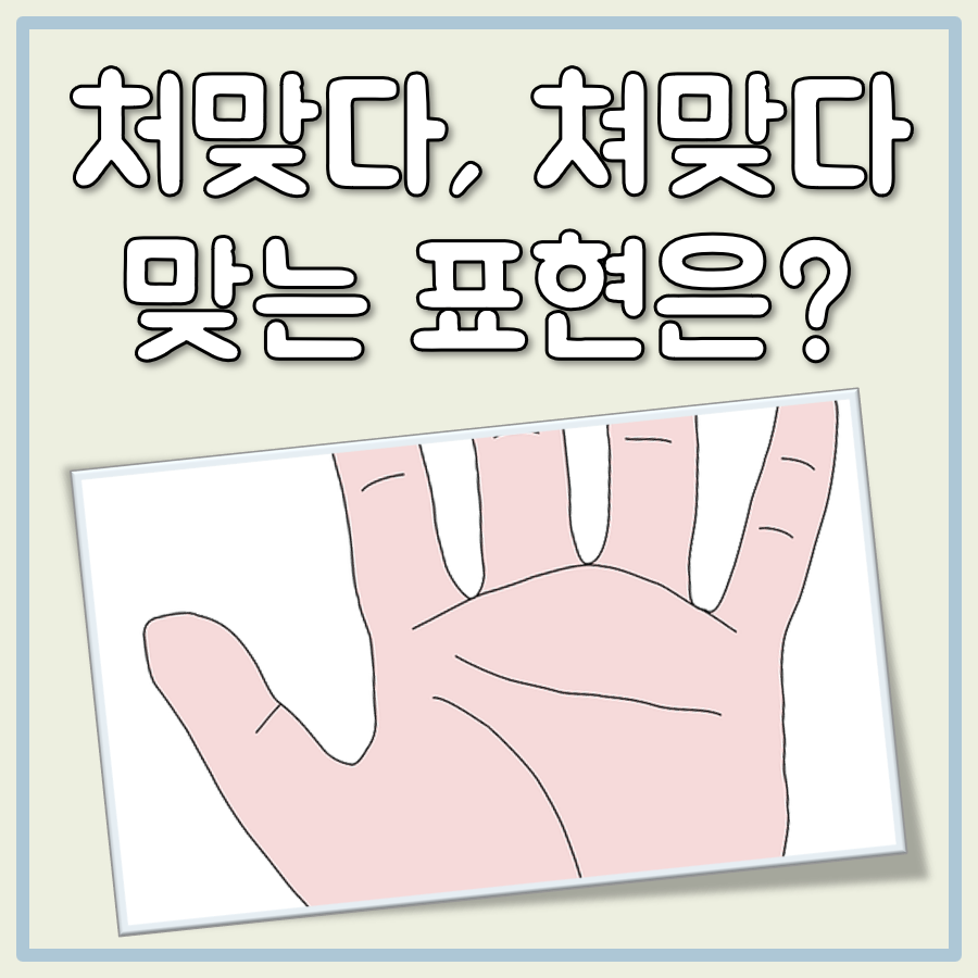 처맞다 쳐맞다 맞는 표현