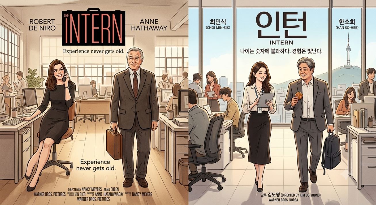 The Intern과 인턴 영화 포스터