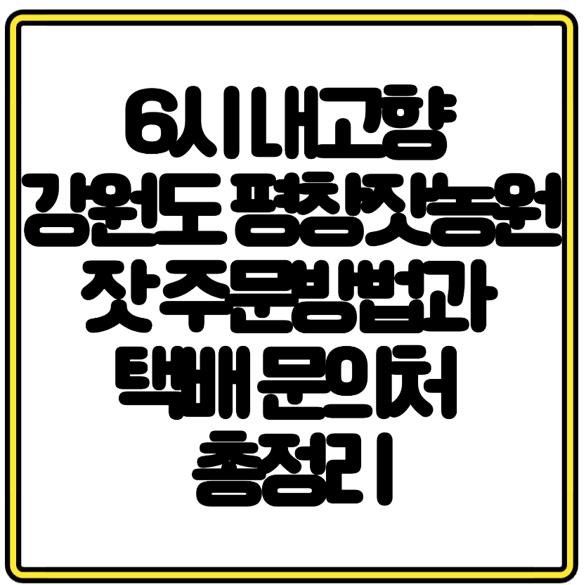 6시 내고향 강원도 평창잣농원 잣 주문방법과 택배 문의처 총정리