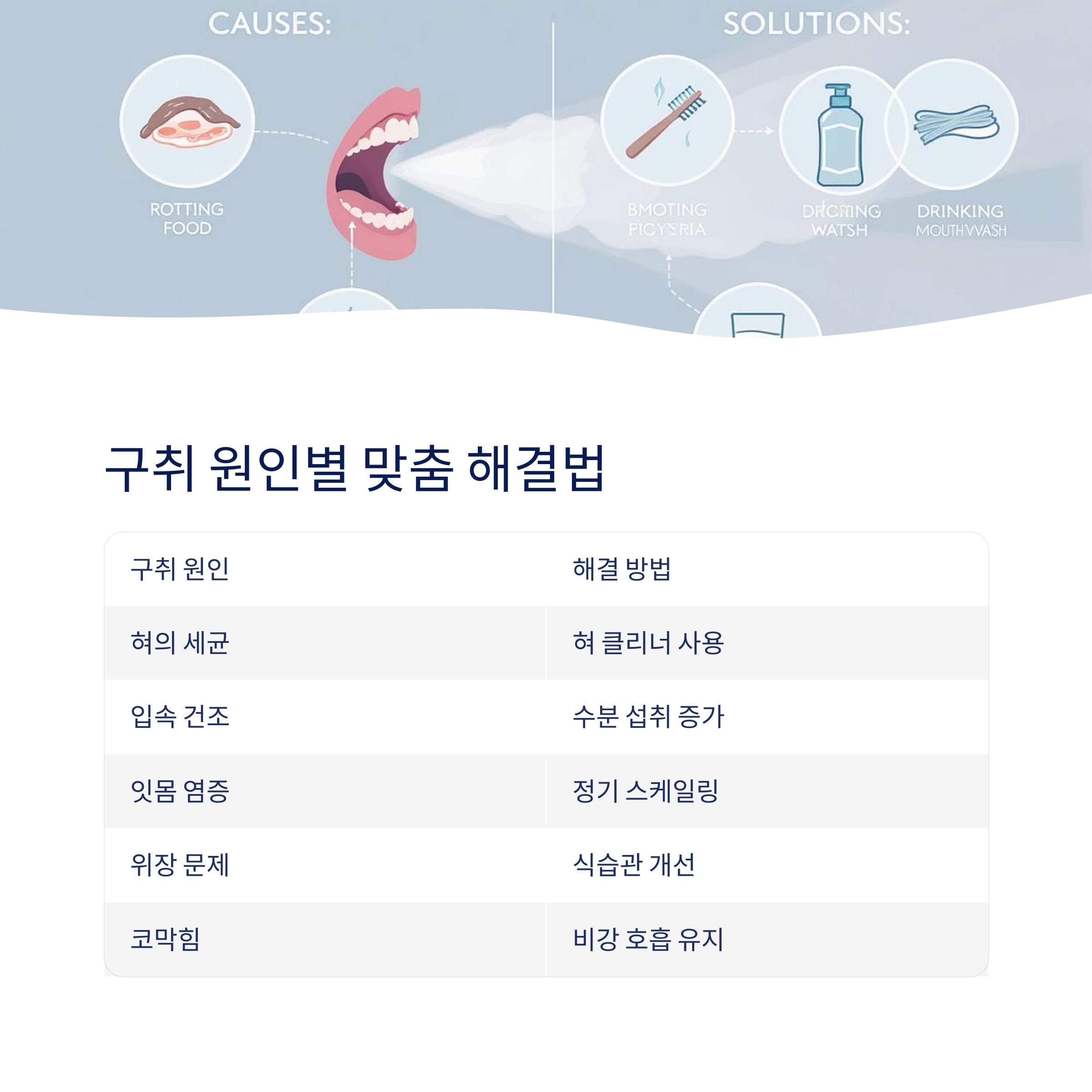 구취 원인별 맞춤 해결법