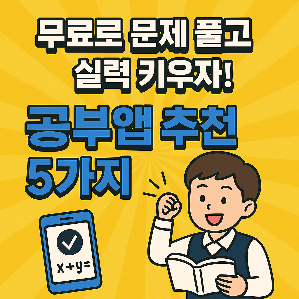 무료로 문제 풀고 실력 키우자! 공부앱 추천 5가지