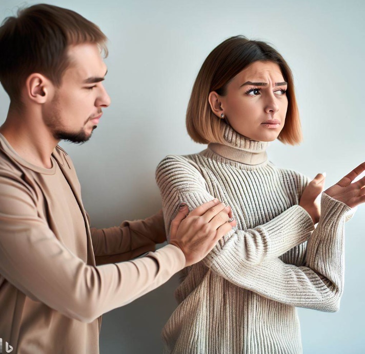 냉정하게 대하는 연인(made by Bing)