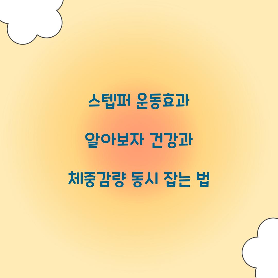 스텝퍼 운동효과