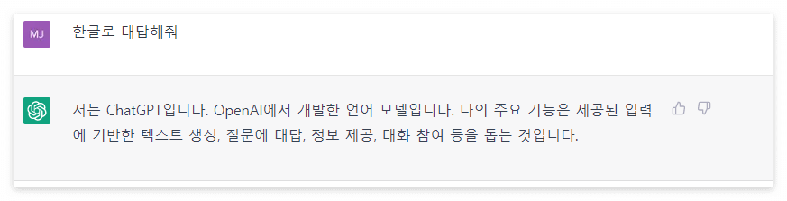 쳇지피티 (ChatGPT) 한글로 대화