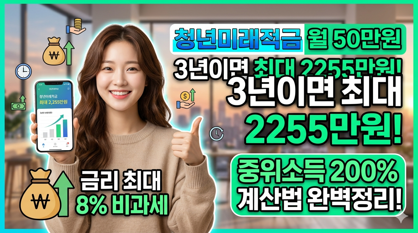 청년미래적금 가구원수별 기준 중위소득 200% 월 소득 커트라인 및 건강보험료 계산법 인포그래픽 이미지