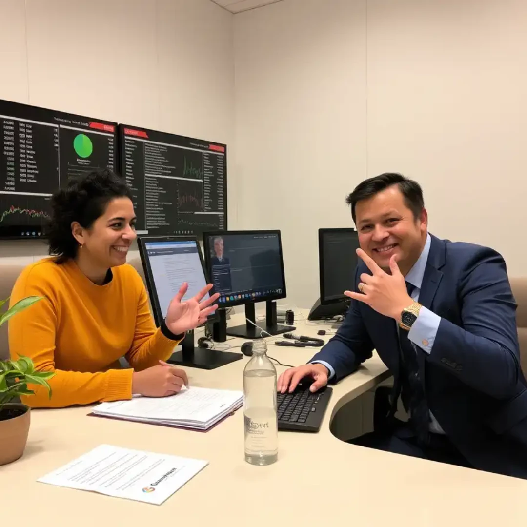 모멘텀 투자 효과에 즐거워하는 모습 이미지