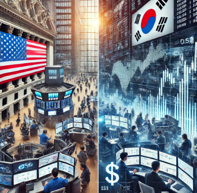 미국주식과 한국주식 관련 이미지