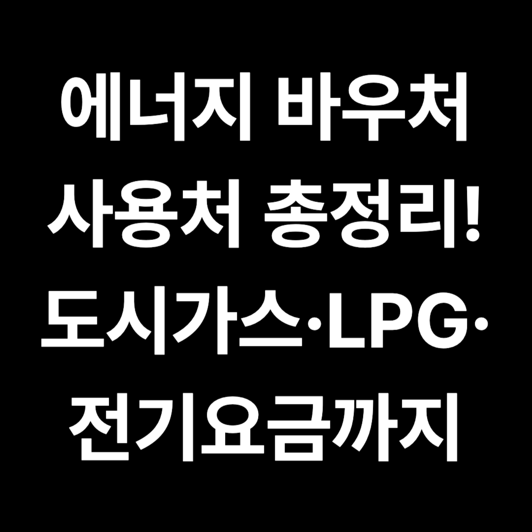 에너지 바우처 사용처, 잔액 확인 도시가스 LPG까지 (2025 난방비지원금 가이드)