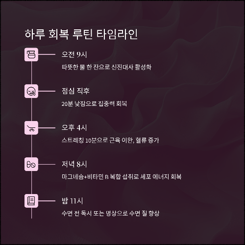 지친 일상에 활력을! 피로가 쌓일 때 바로 효과 보는 회복 비법