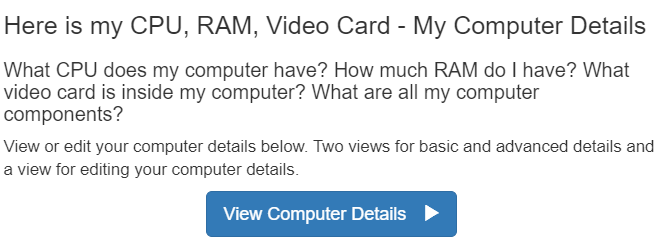컴퓨터 사양 확인 페이지