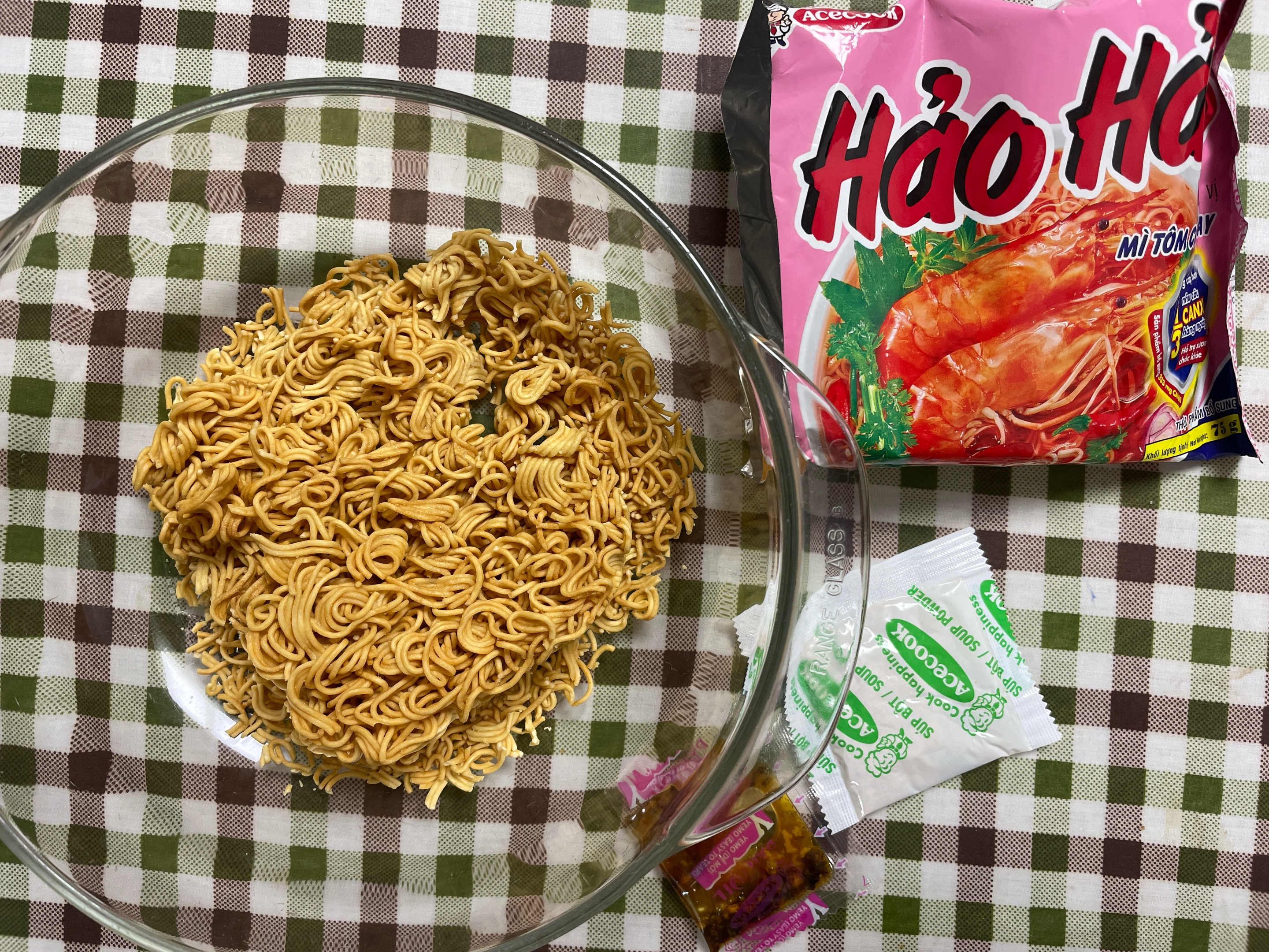 베트남 하오하오 라면 스프 그리고 면
