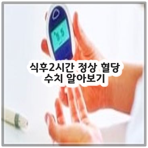 식후2시간 정상 혈당 수치 알아보기