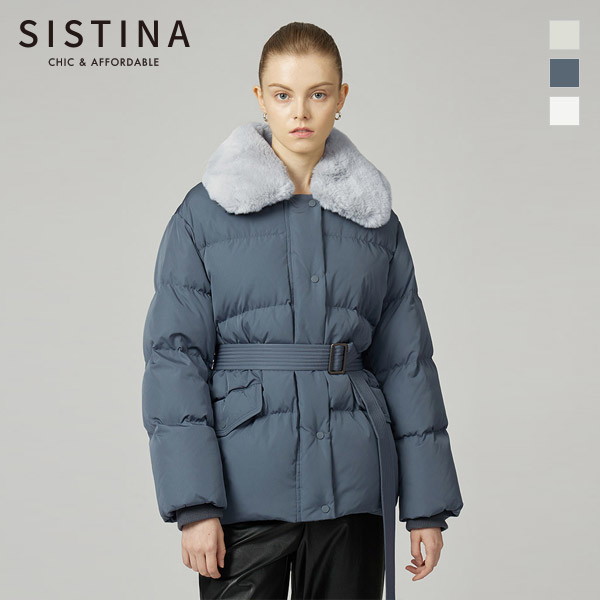 시스티나 와이드 퍼 카라 숏 패딩 ASDJPL41550