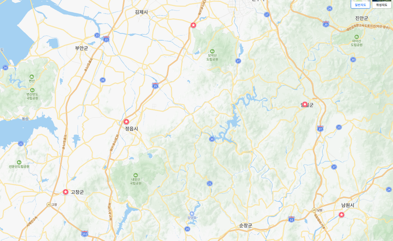 2025년 전북 남원시, 김제시, 고창군, 임실군, 정읍시 입주 예정 아파트 부동산 매매 전세 월세 시세 정보 지도