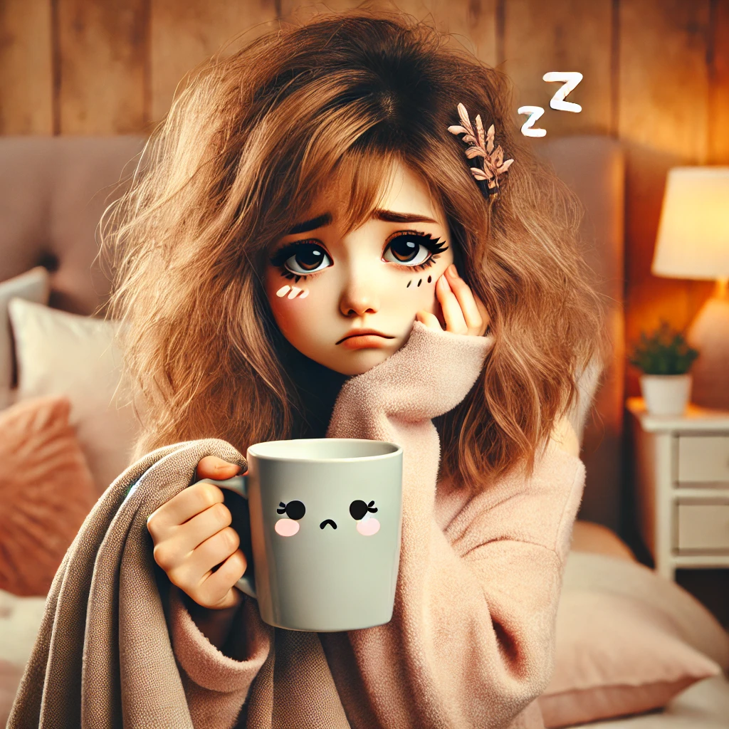 수면 부족으로 힘들어하는 여성