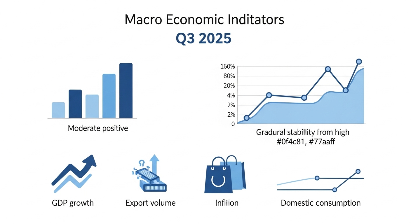 2025년 3분기 한국 GDP, 물가, 수출, 내수 등 주요 경제 지표 인포그래픽.