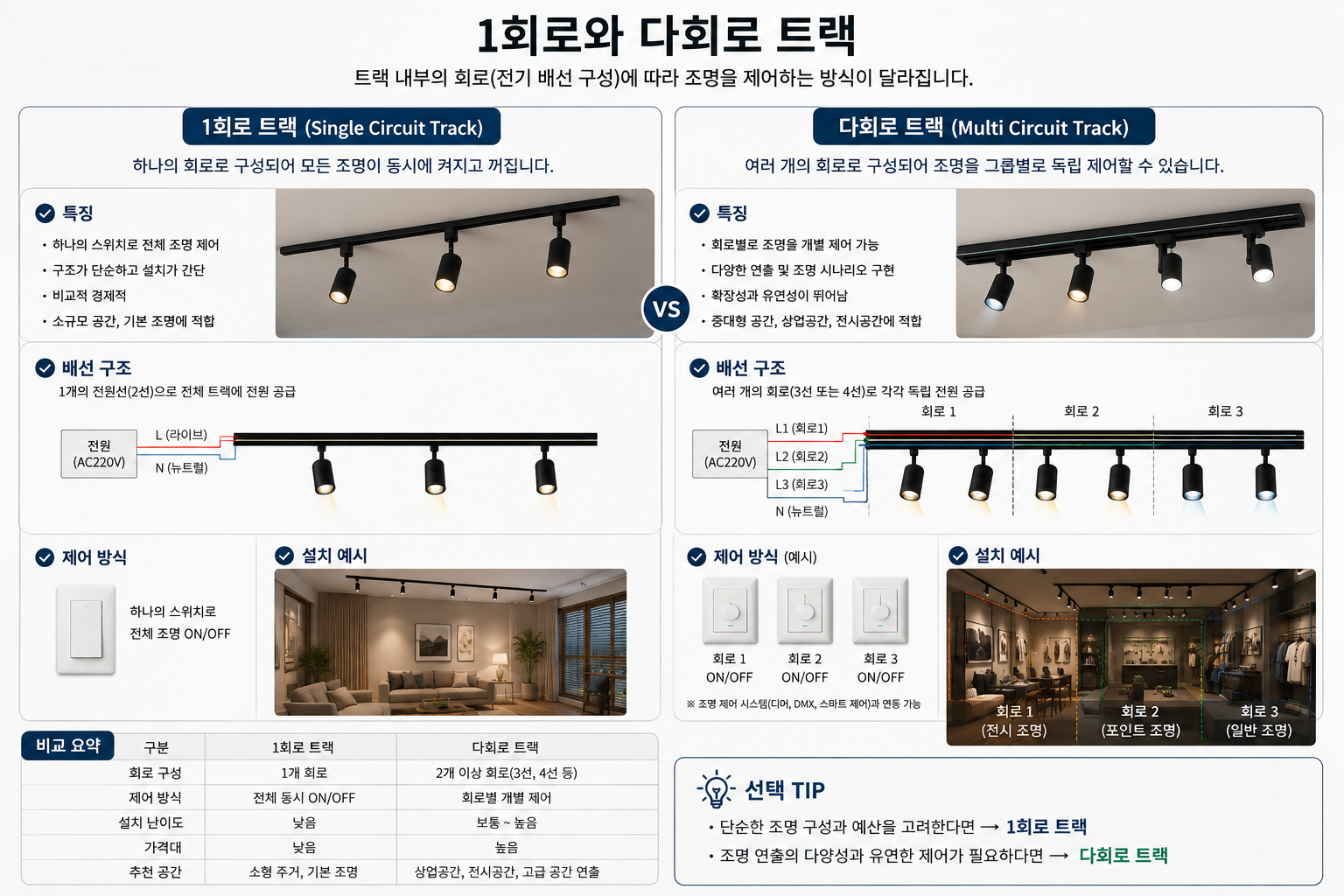 1회로와 다회로 트랙