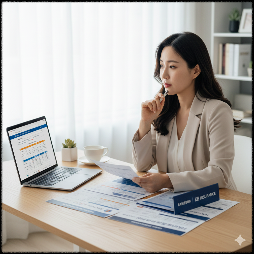 운전자보험 약관을 비교하며 신중하게 판단하는 소비자