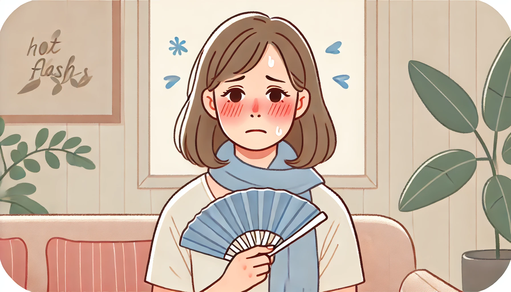 얼굴이-빨갛게-달아오른-중년여성