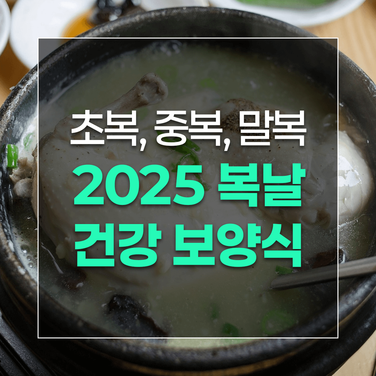 초복, 중복, 말복 2025 복날 건강 보양식