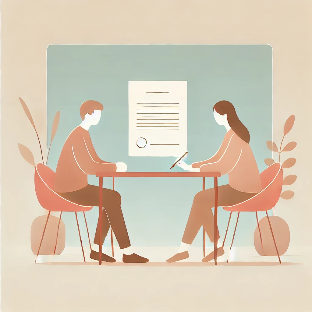 근로계약서 작성하는 직원의 모습