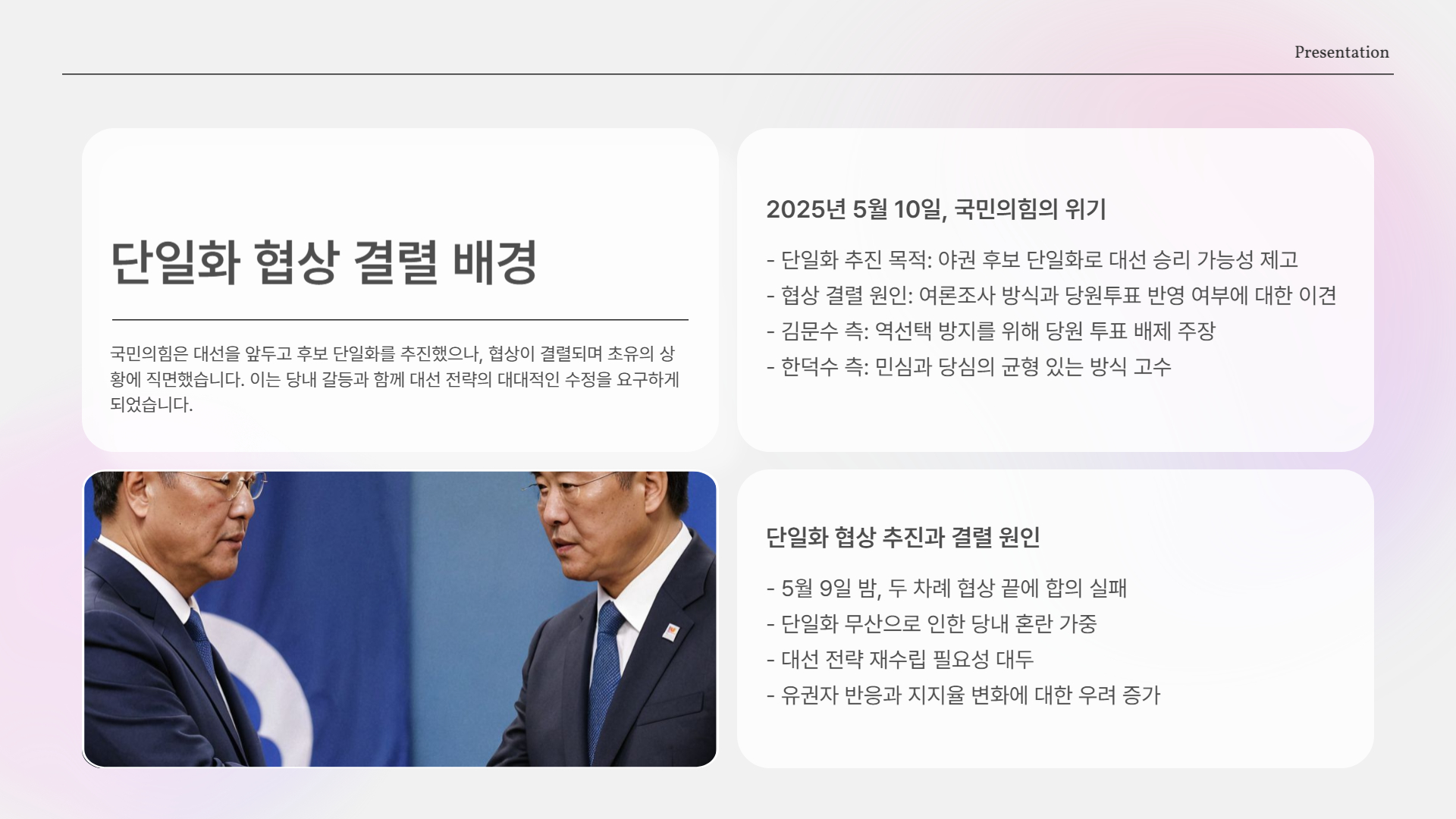 단일화 협상, 왜 결렬됐나?