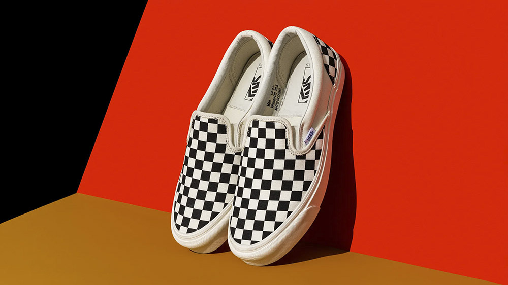 반스 체커보드 패턴 슬립온