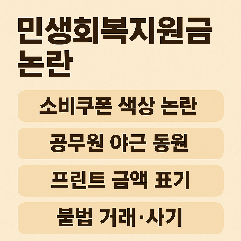 민생회복지원금이 배포되면서 발생한 논란과 이슈들