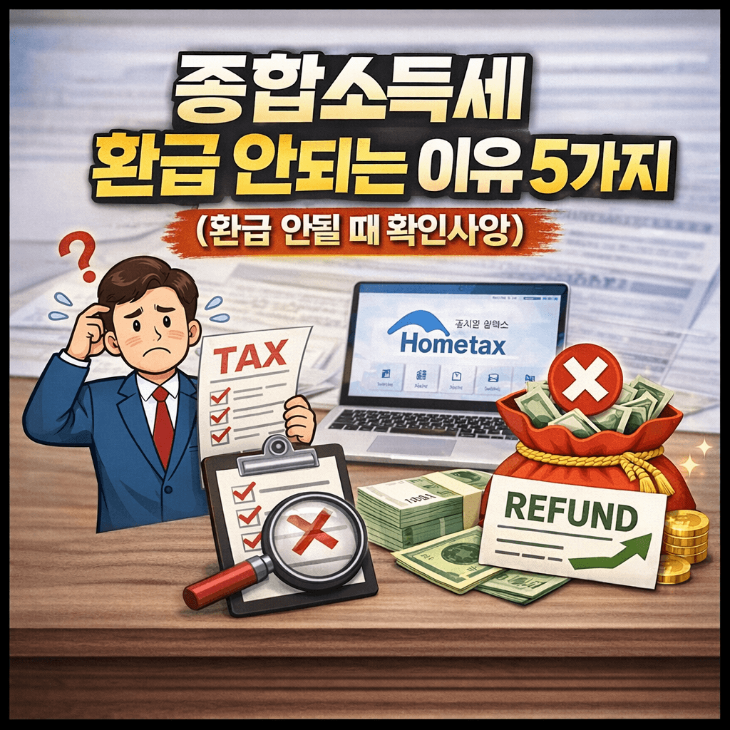 종합소득세 환급 안되는 이유 5가지 (환급 안될 때 확인사항)