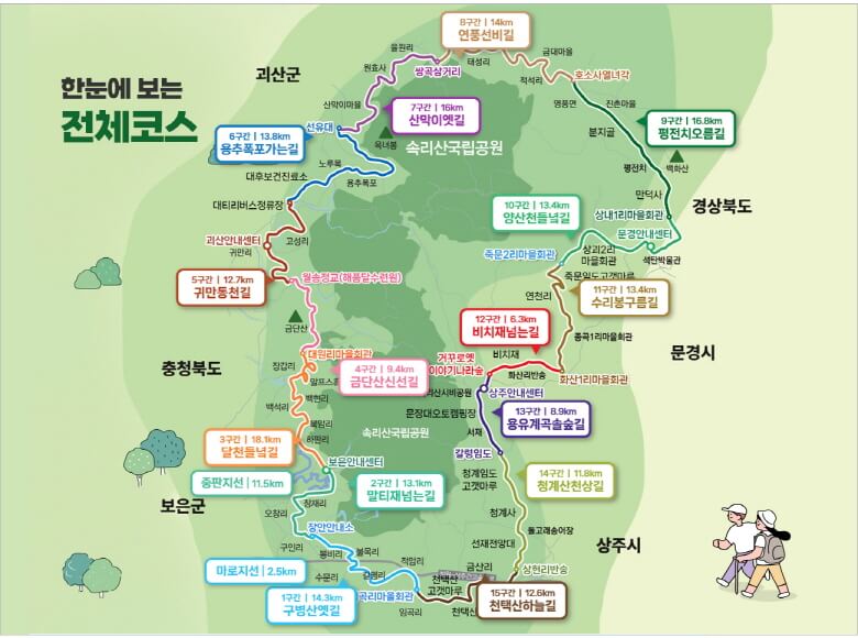 [명품숲길 50선 가을단풍 산행 ⑦] 충북 보은 속리산둘레길 : 말티재&middot;법주사 단풍과 정이품송이 어우러진 가을 명품길
