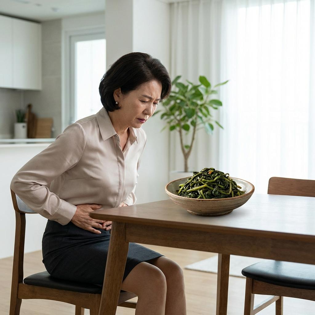 60대 장 건강 위협하는 유채나물 과식의 경고