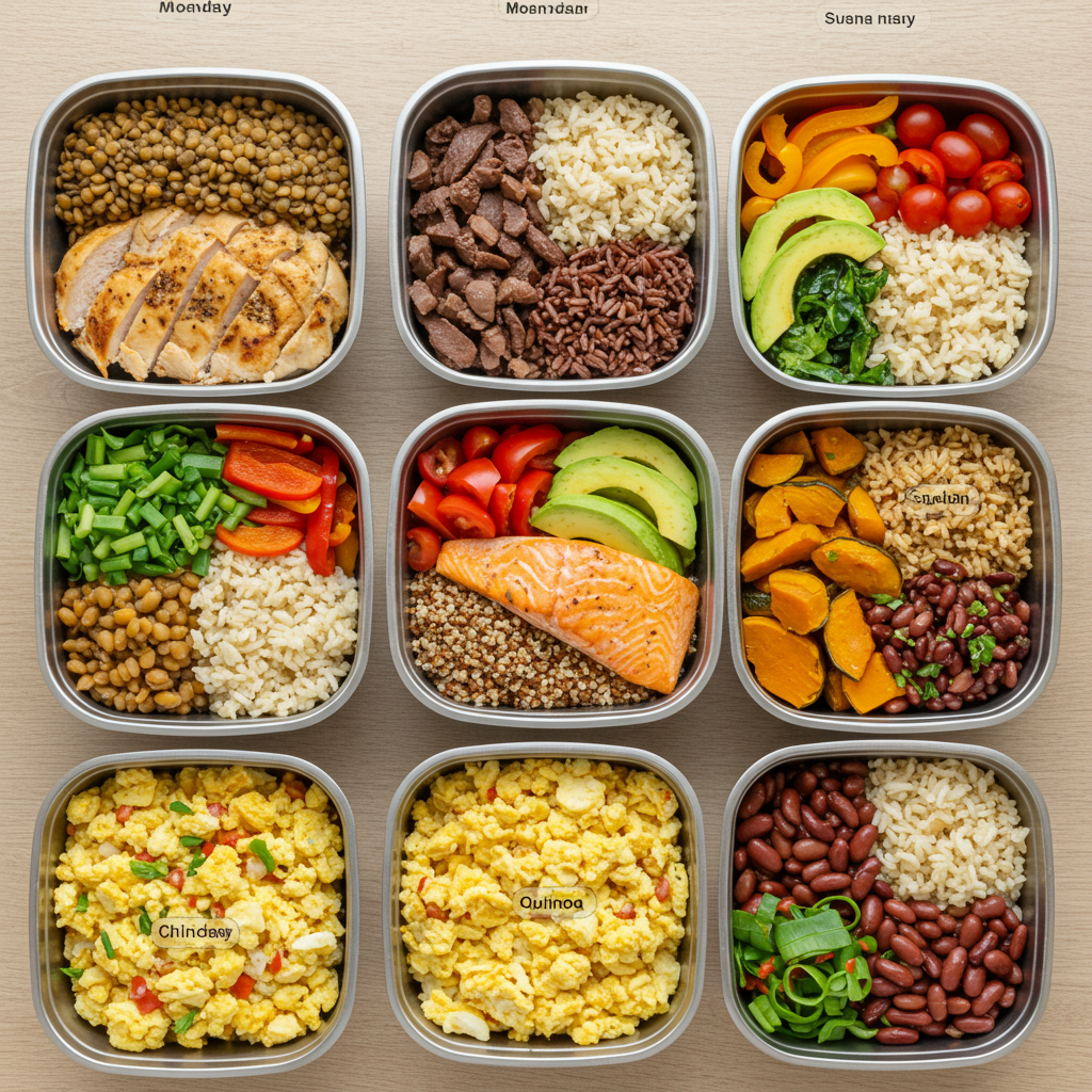 1주일 점심 식단 예시