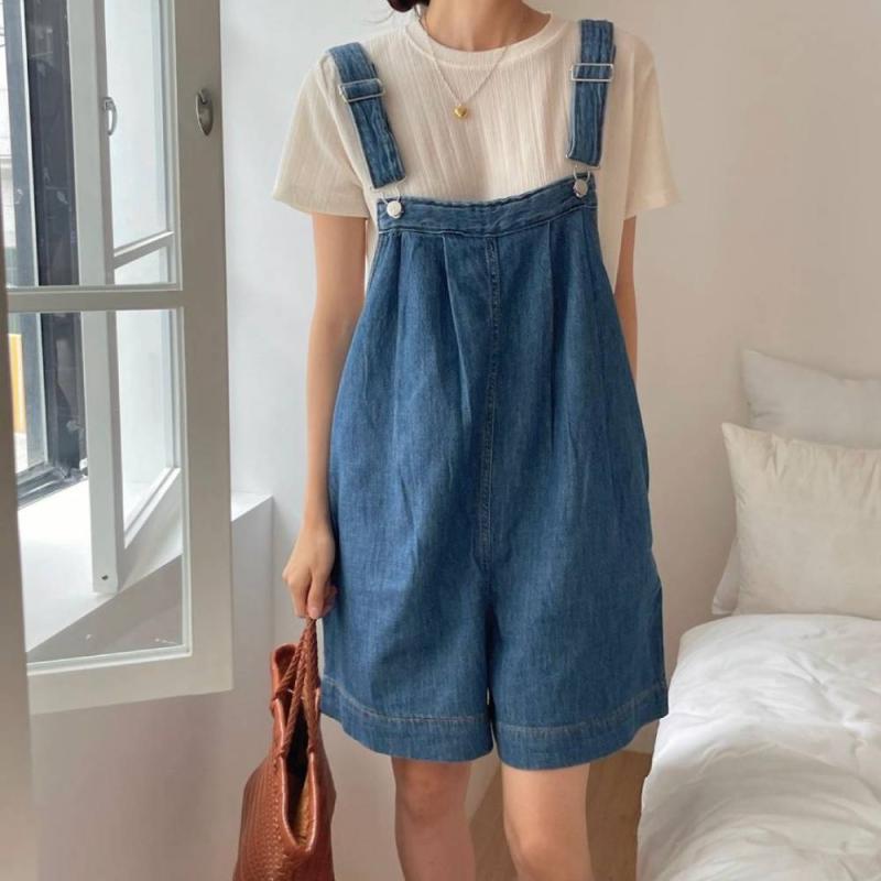 아누 비나인오버롤 여성 여름멜빵바지 민소매 점프슈트