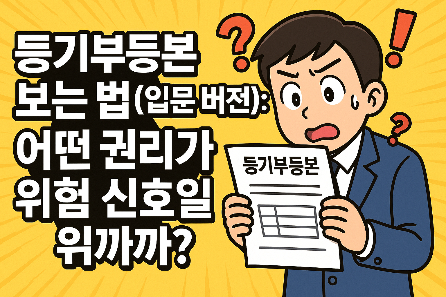 등기부등본 보는 법(입문 버전): 어떤 권리가 위험 신호일까?