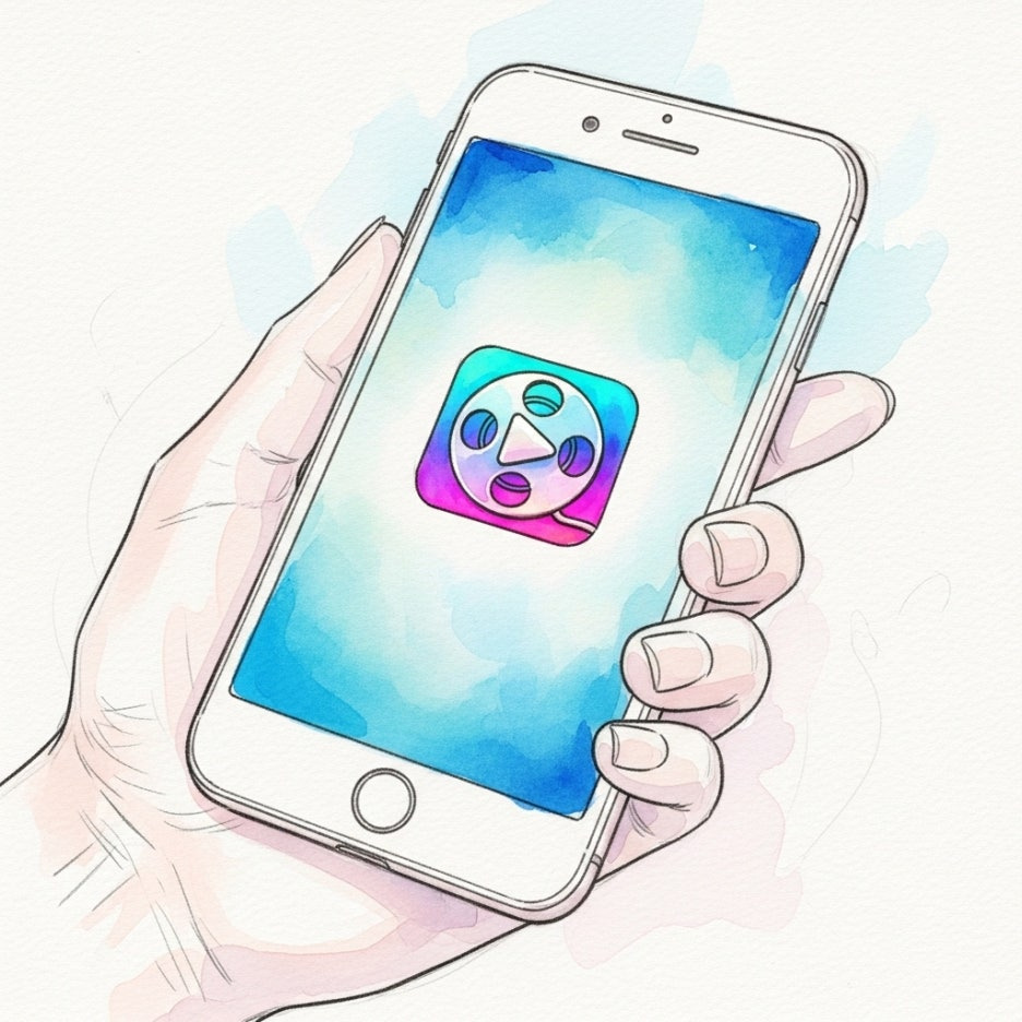 스마트폰으로 영상을 시청하는 손의 모습