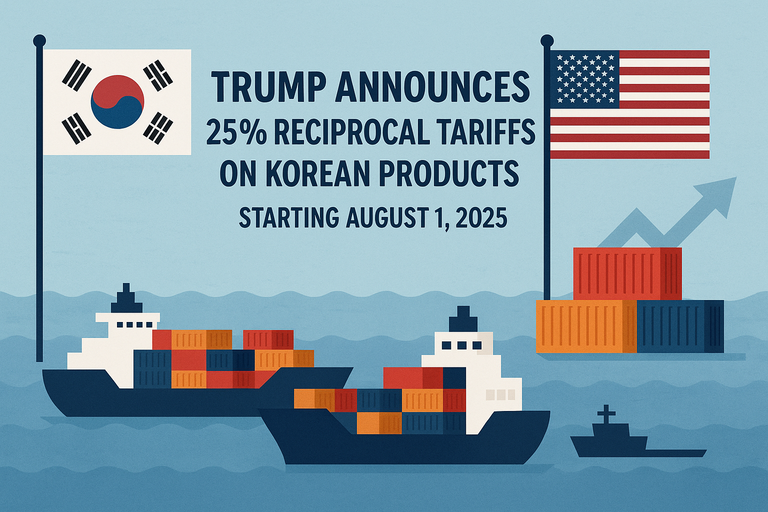 트럼프, 8월 1일부터 한국산 제품 25% 상호관세 부과 통보…무엇이 달라지나?
