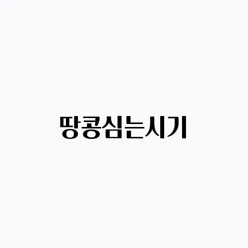 땅콩심는시기, 파종 모종 기우는 방법