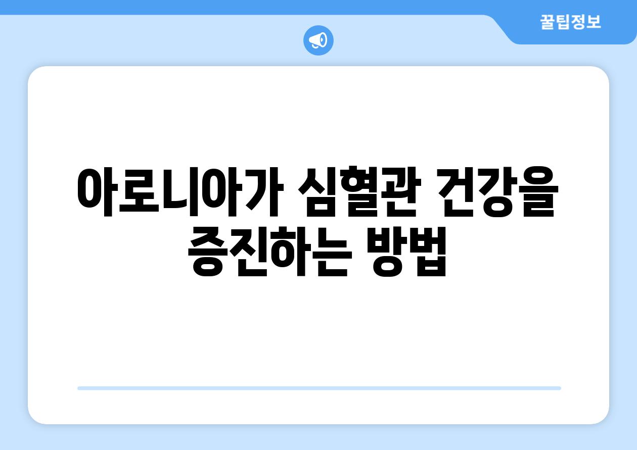 아로니아가 심혈관 건강을 증진하는 방법