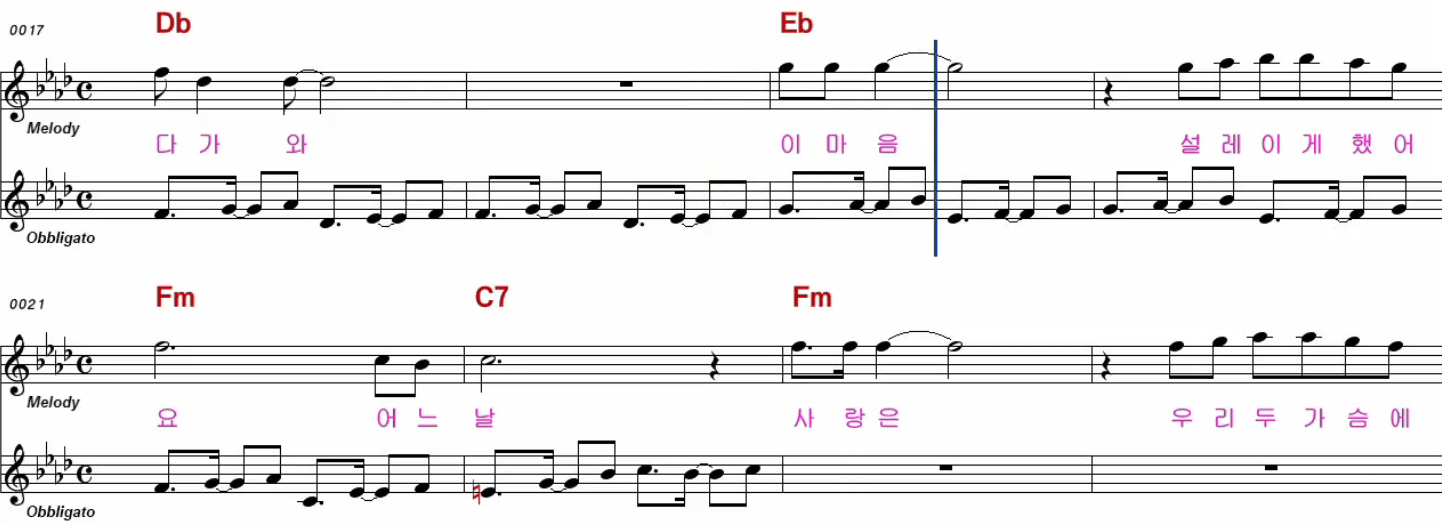 정수라 환희 악보