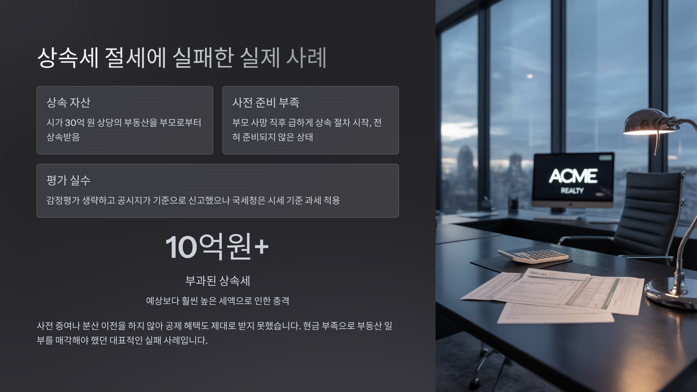 상속세 절세에 실패한 실제 사례