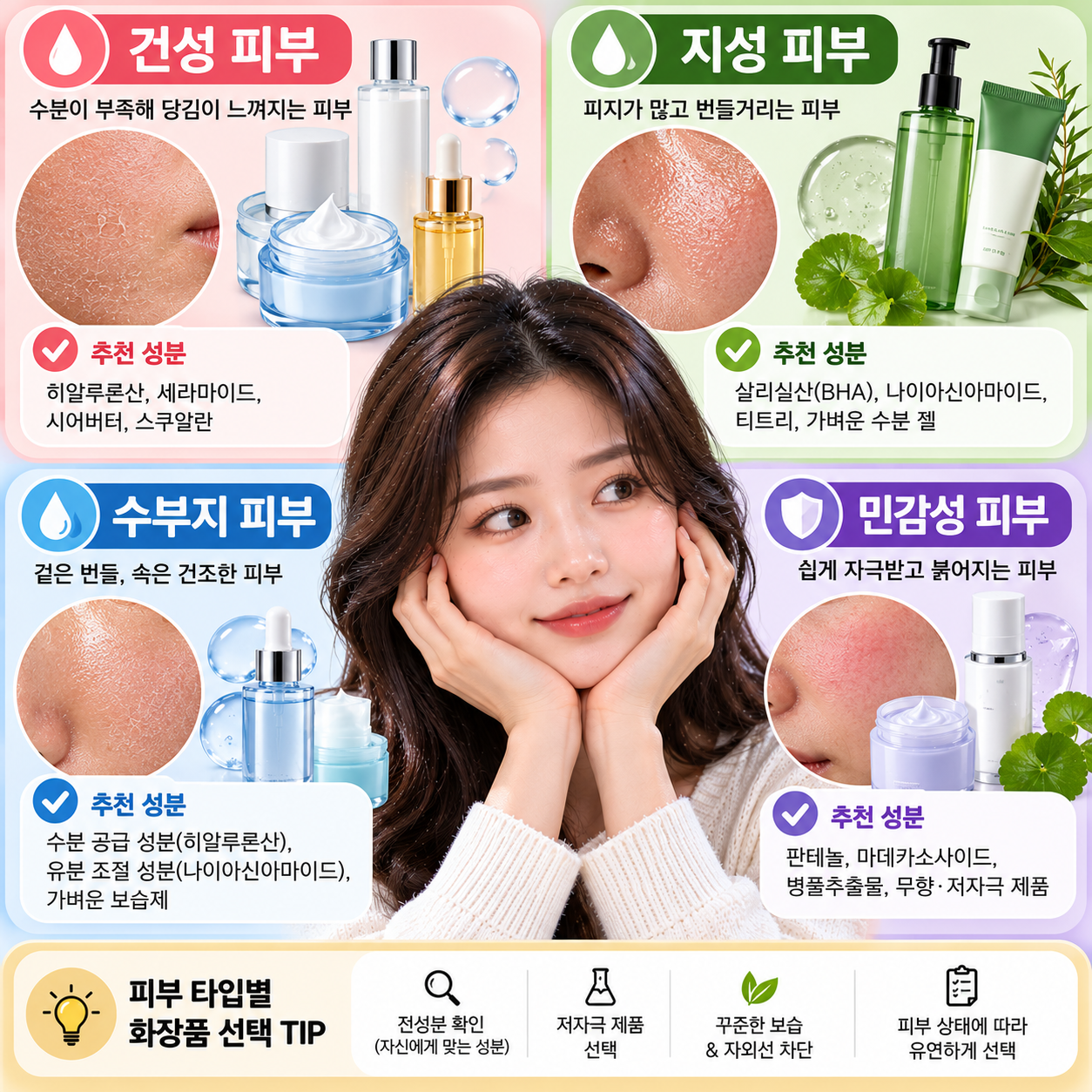 건성&middot;지성&middot;수부지&middot;민감성 화장품 고르는 법