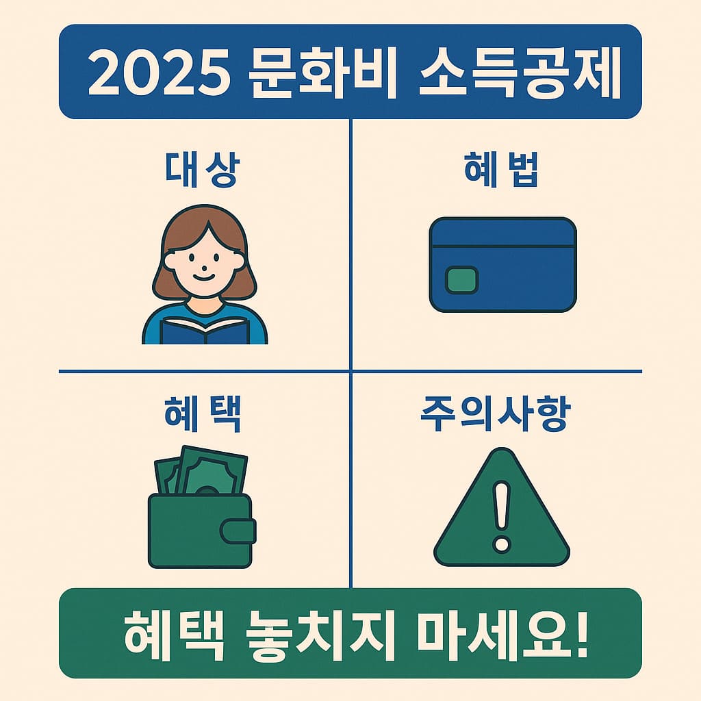 문화비 소득공제 대상, 혜택, 주의사항 인포그래픽