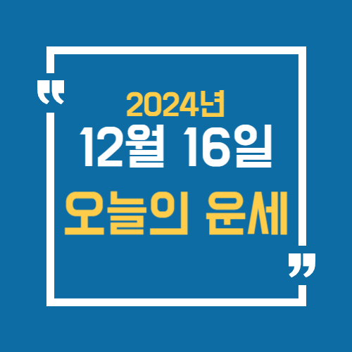 2024년 12월 16일 오늘운세