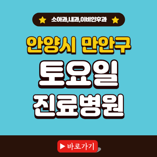 안양시 만안구 토요일 진료 병원 찾기 ❘ 주말 문여는 소아과, 내과, 이비인후과 리스트