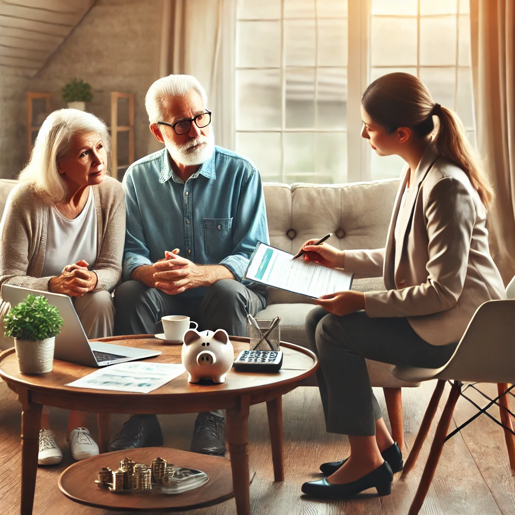 장애인 차량구매시 혜택에 대해 상담중인 가족