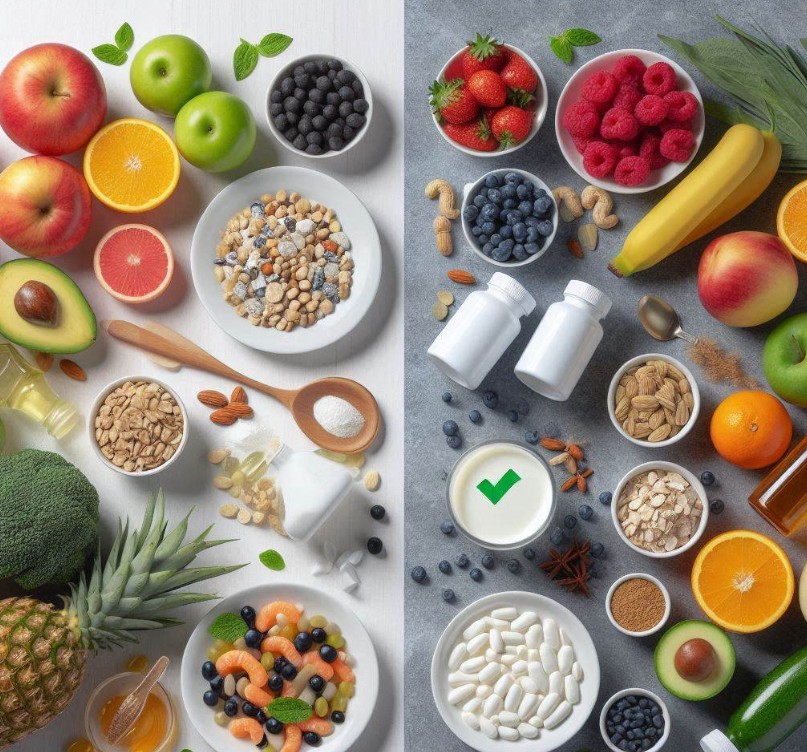 건강기능식품과 건강보조제 비교 이미지