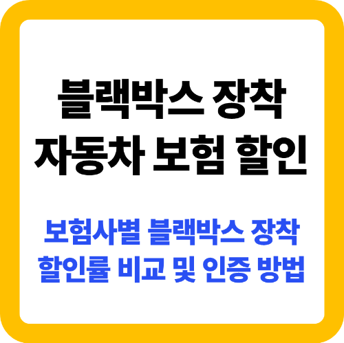 블랙박스 장착 자동차 보험 할인 특약, 보험료 얼마나 줄어들까?